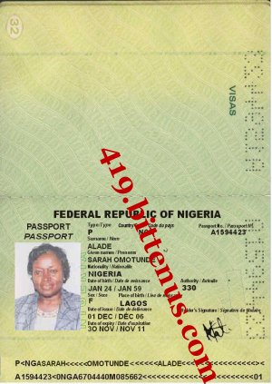 MRS. SARAH OMOTUNDE ALADE PASSPORT AND ID CARD